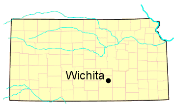 Earl Thompson Kansas map, featuring Wichita