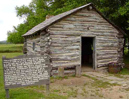 Reproduction of Ingalls cabin near Independence, Kansas