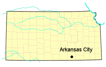 Grant Williams is associated with Arkansas City on the Kansas map