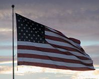 U.S. flag flying. Photo by Carol Yoho