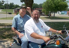 Bill Avery 36, aboard motorcycle