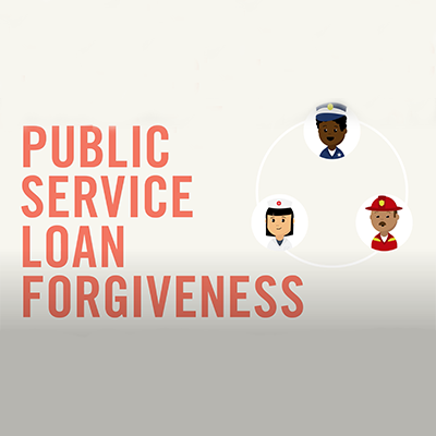 Public Service Loan forgiveness with a nurse, firefighter and police officer